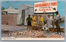 Postcard Key west Southernmost City Florida Sea Shells For Sale Chrome