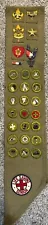 21 1930's Merit Badge Sash with 8 medals/pins