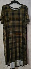 Lularoe Carly Dress--Black/Brown Plaid--3XL