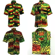 Regular Fit Short Sleeve Shirt Loud Originals Rasta Jamaican Rastafarian Mens