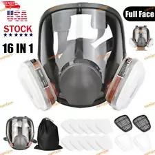 US Full Face Gas Mask Painting Spraying Respirator w/Filters for 6800 Facepiece-