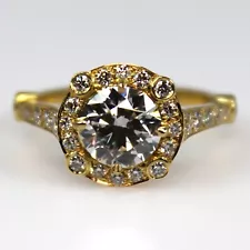 1.52ct Round Cut Lab Grown Diamond IGI CERTIFIED Engagement Ring 18k Yellow Gold