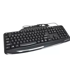 New STAPLES USB Black Ergonomic Wired Computer Desktop Keyboard