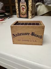 Vintage Miniature Anheuser Busch Budweiser Beer Crate Advertising Wooden Box