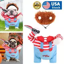 Chucky Dog Cosplay Fancy Costume Halloween Dog Clothes for Small Medium Dogs