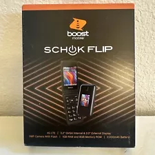 Boost Mobile Schok Flip QualityOne 8GB Prepaid Phone Black Brand New B18