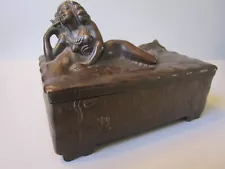 Original Art Deco 1920s Smoking Nude Cigar Box Copper, Lid Jenning Brothers