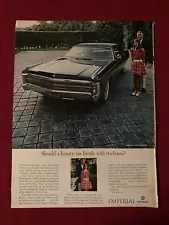 Chrysler Imperial LeBaron 4-door Hardtop Car 1969 Ad Great to Frame!