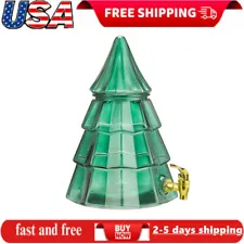 Holiday Time 1.5-Gallon Glass Christmas Tree Drink Dispenser with Lid, Green