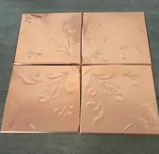 Lot of 39 Copper 6" x 6" Decorative Ceiling Wall Tiles