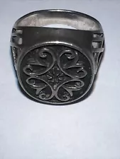 925 Sterling Silver Men's Ring, Silver Ring Looks Satanic