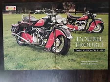 Twin 1948 Indian Chief Custom Motorcycles - Original 5 Page Article