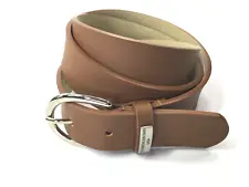 New ListingStone Mountain USA Belt Leather NWT Tan Brown Size M Silver Tone Hardware