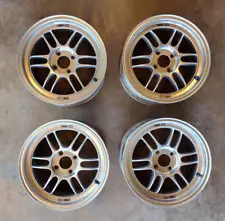 15x7 4x100 41 Offset Enkei Japan RPF1 Silver Set of 4