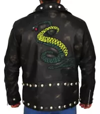 Fallout 3 Tunnel Snakes Rule Leather Jacket Vintage Cafe Racer Distressed Jacket