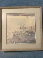 Christopher Paul Bollen 1983 SEATTLE SKYLINE FROM FERRY Signed + artist letter