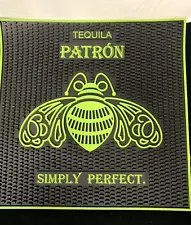 Patron Tequila 17X17" Heavy Duty Black Rubber Drink Wait Station Bar Mat Spill