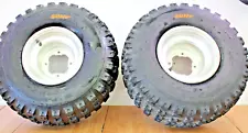 2004 YAMAHA YFZ450 Rear Wheels Set 9x8.5 4/110 w/22 x 11 x9 Tires SHOWROOM