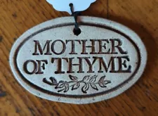 Mother Of Thyme Plant Garden Marker Terracotta Stone 3.75" X 2.5" Made In Canada