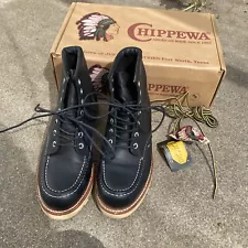 Chippewa Boots Men's 6 E- 6” Black Mocc Retro Vibram Soles