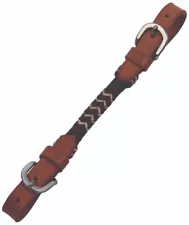 Buffalo Leather Light Oil Curb Strap with Dark Rawhide