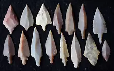 15 common, mixed Sahara Mesolithic projectile points/tools