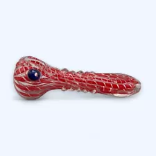 Cool Red Glass Smoking Pipe Tobacco Hand Pipes - 4.7"