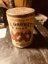 VINTAGE W.E. GARRETT & SONS "SCOTCH SNUFF" 1.15 OZ TIN... FULL!