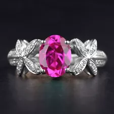 1.35Ct Oval Shape Natural Pink Tourmaline Women's Ring In 925 Sterling Silver