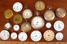 LOT OF ANTIQUE POCKET WATCH MOVEMENTS FOR PARTS OR REPAIR SELLING NO RESERVE !