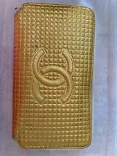 Gold Bar Coco Zipper Wallet Authentic .