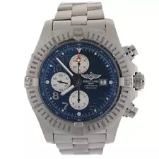 Breitling Super Avenger A13370 Blue Dial Chronogaph 48mm Men's Watch +Box