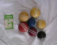 Lot of 7 Vintage "Striped - Ribbed" Lawnplay Croquet Balls