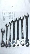 Ratcheting & open end Combination metric Wrench mixed Set 7 pieces