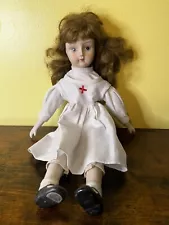 Vintage R.O.C. Porcelain Nurse Doll 17.5 inches