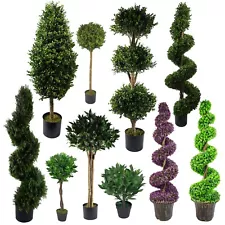 Realistic LARGE Artificial Topiary Ball Plants, Cone Bay Boxwood Spiral Trees