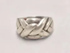 Vintage Sterling Silver 925 Turkish Puzzle Ring Size O