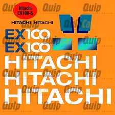 Hitachi EX100-5 or EX120-5 Decal Set. Decals for all EX & ZX Hitachi Excavators