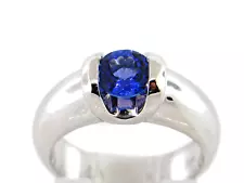 SALE 0.70 CT 100% Natural Round Tanzanite Lady's Ring 14K White Gold SALE