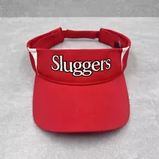 SLUGGERS Sun Visor Hat Cap ADJUSTABLE Red Embroidered Logo