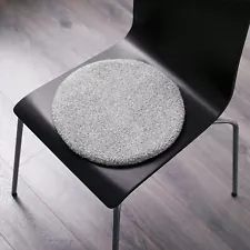 IKEA Bertil 13" Round Chair Pad Seat Cushion Gray Gripper Back No Ties