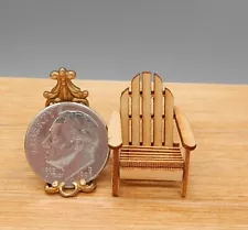 Vintage 1/4 Scale Wooden Adirondack Chair Dollhouse Miniature 1:48