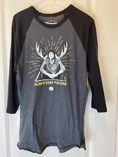 Supernatural Always Keep Fighting AKF Raglan Shirt SPN Moose Jared Padalecki