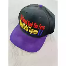 Vintage Holyfield Tyson 2 Hat Fight Boxing The Sound and Fury Black Purple