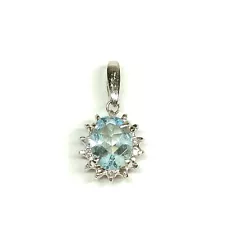 Jewelry Pendant Head Aquamarine 0.95ct Platinum 437379