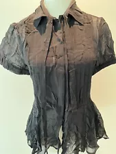 Karl Lagerfeld for H&M women's blouse. Black top size US 6, EUR 36 Pussy bow