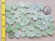 GENUINE BEACH SEA GLASS SURF TUMBLED TINT SEAFOAM LIGHT GREEN FOAM SMALL TINY V2