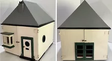 VINTAGE DOUBLE-SIDED 3-ROOM DOLL HOUSE BUNGALOW