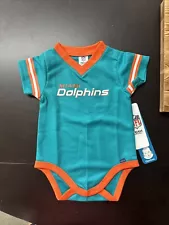 NFL team apparel Miami Dolphins 6-12 month onesie Jersey For Infant Toddler #H