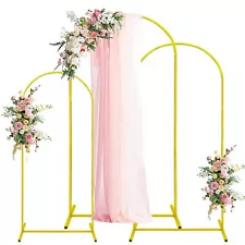 Arch Backdrop Stand Set of 3, Gold Wedding Arch Stand 7.2FT & 6.6FT & 6FT Met...